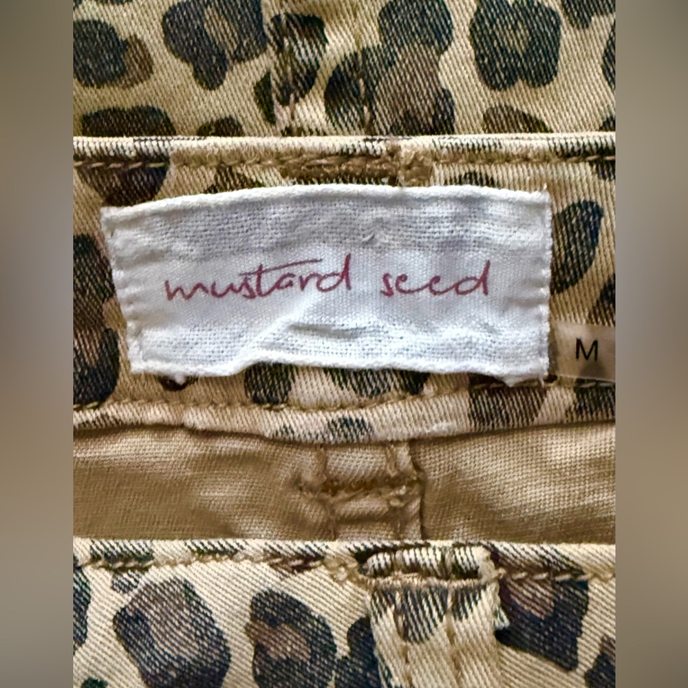 Mustard Seed Mini Skirt Women’s M Leopard Print Zip Front Anthropologie 6 8 10 - Picture 6 of 7